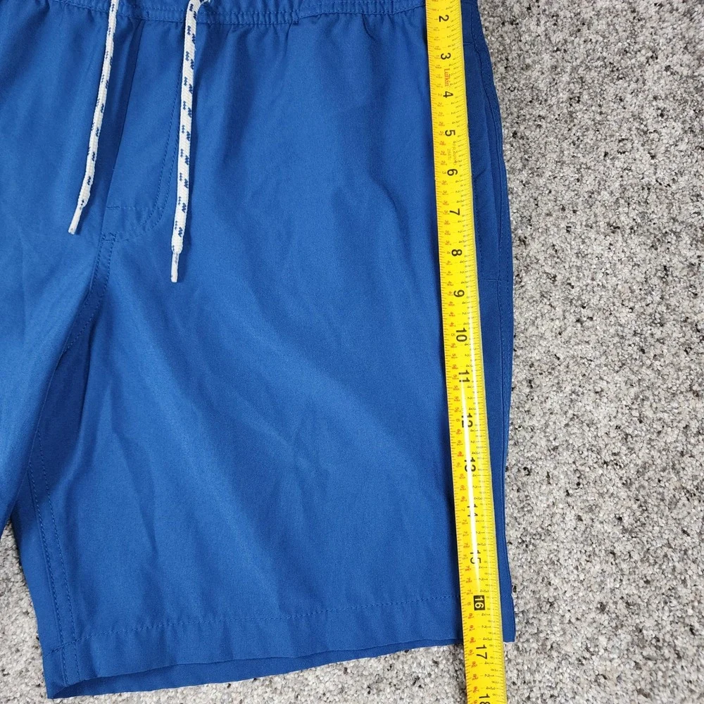 Gap Pool Short Swim Trunks Mens Medium Blue Solid Drawstring Mesh Lined EUC